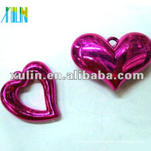 wholesale darker purple plastic resin UV plating heart pendant